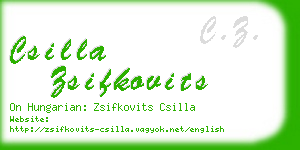 csilla zsifkovits business card